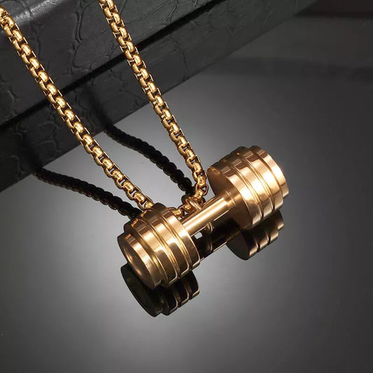 Stainless Steel Dumbbell Necklace