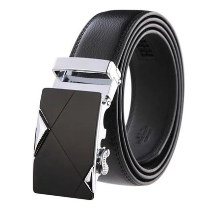 Belt Men Automatic Buckle Black/Siver-L