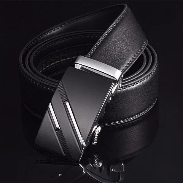 Belt Men Automatic Buckle Black/Siver-L