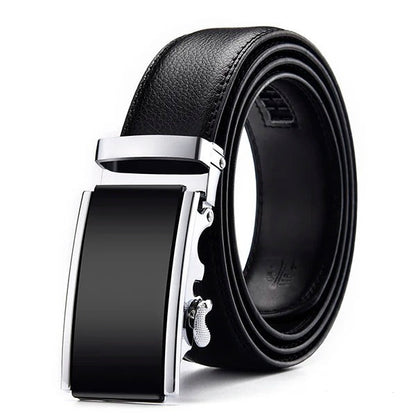 Belt Men Automatic Buckle Black/Siver-L